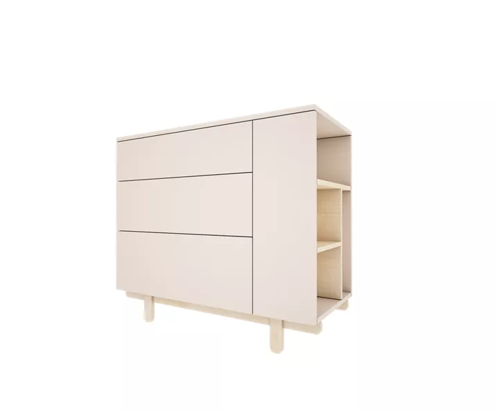 komoda z regałem z boku basic kaszmir wood luck desing